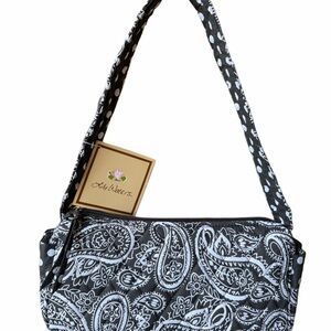 Lily Waters Black & White Paisley Small Shoulder Bag